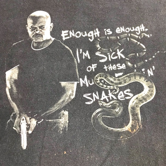Snakes In A Plane Samuel L Jackson Movie Tee Size Large - Picture 2 of 6